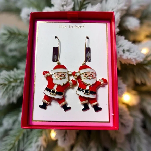 Santa Earrings - Festive Red and White NWT - Picture 6 of 11